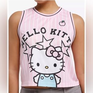 Hello Kitty Pink stripe jersey Tank Top small new